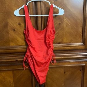 LA Hearts Pacsun High Rise Red One Piece Swimsuit - Small